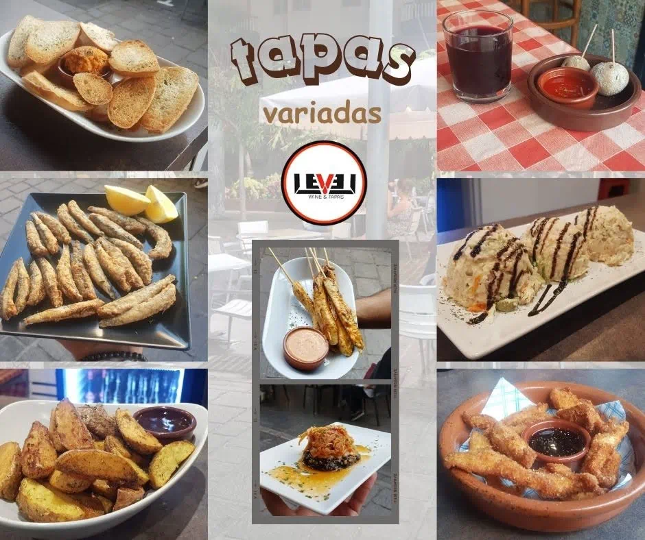 Selección de tapas variadas del Level Gastrobar